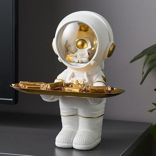 Nordic Home Decoration Accessories Resin Embellishment Astronaut Statue Storage Tray Living Room Decoration Modern Sculpture