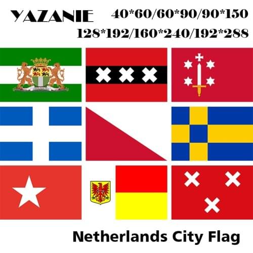 YAZANIE Netherlands City Flags Rotterdam Amsterdam Haarlem Dutch Zwolle Utrecht Tilburg Maastricht Single or Double Sided Flags