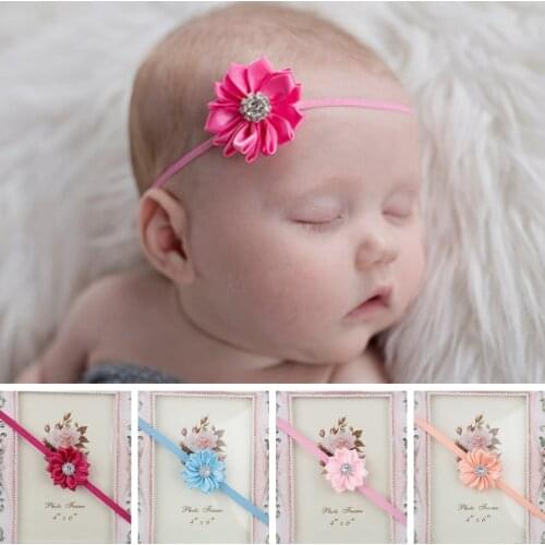 Yundfly Chic Cute Toddler Satin Flower Headband Baby Girls Ribbon Floral Hairband Hair Accessories