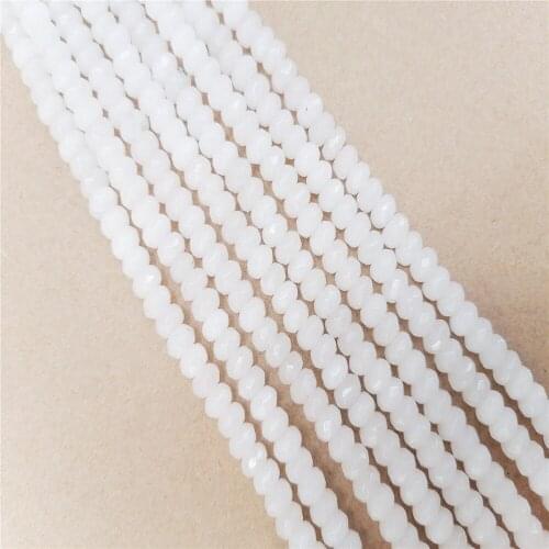 1 Strand 4x6mm Natural White Aventurine Facet Wheel Loose Beads DIY Fashion Jeawelry Making Accessories Unisex 15.5"