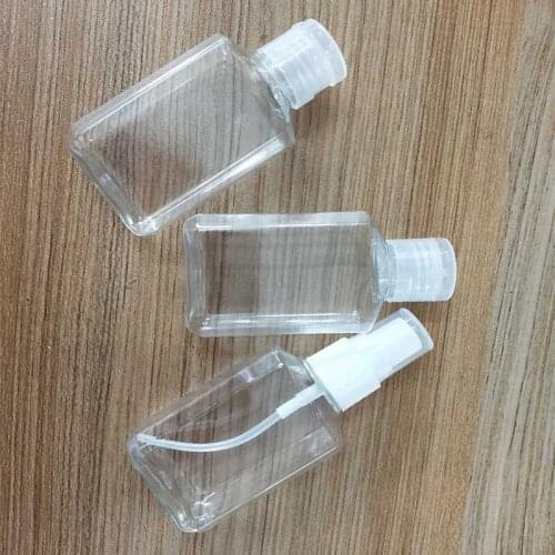 10pcs/lot 60ml Portable Square Empty Emulsion Bottle Mini Refillable PET Lotion Bottles Cosmetic Alcohol Container For Traveler
