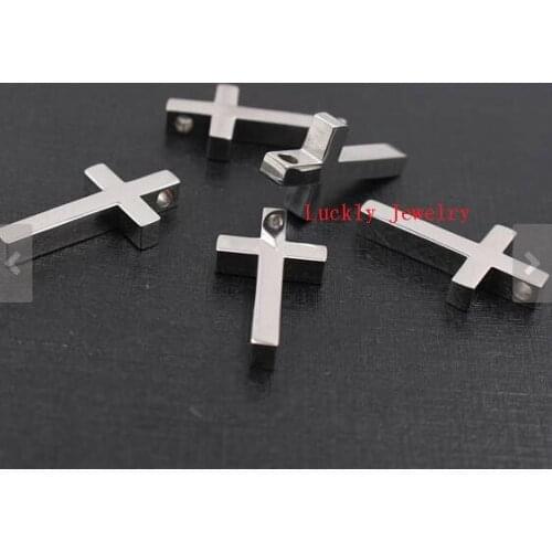 10pcs Lot 17*31mm Huge 5mm thick Polished Cross Charms pendant stainless steel DIY Jewelry Finding