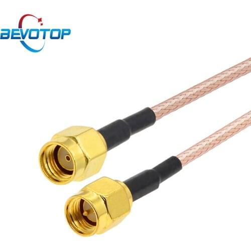 2pcs/lot RP-SMA Male to SMA Male Plug RG316 Cable 50 Ohm Pigtail WIFI Router Antenna Extension Cord Jumper RF Coaxial Cable