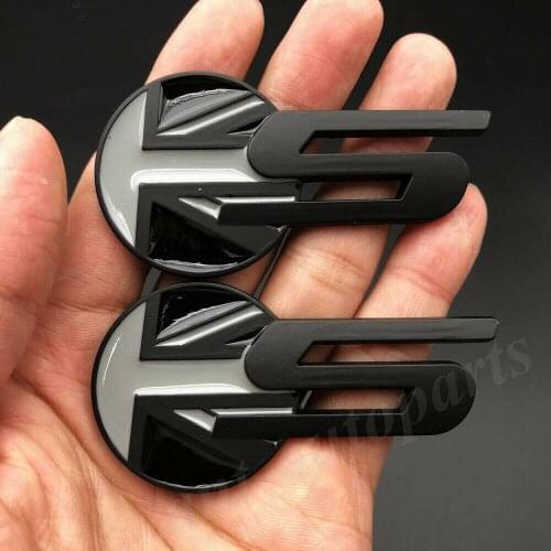 2x 3D Black S Union Jack UK Flag Emblem Car Rear Badge Decal Sticker R Sport