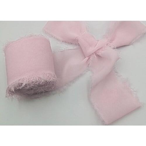 5meters/roll 3.8cm Chiffon Ribbon Rough Edge Handmade Invitation Hand Holding Flower Binding Bouquet Gift Packaging Binding