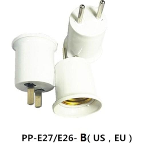 5pcs European America White PBT EU US E26 E27 LED Light Bulb Base Conversion Lamphead Energy Saving Lamp holder Socket