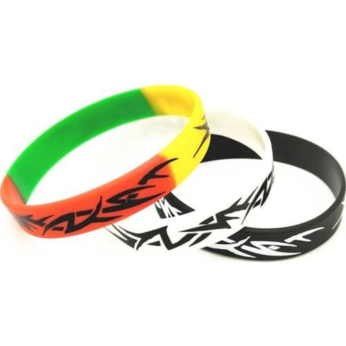 50PCS Fashion Ghana Silicone Bracelet&Bangles Black White Color Silk Screen Silicone Wristband Jewelry Gifts Wolesale SH273