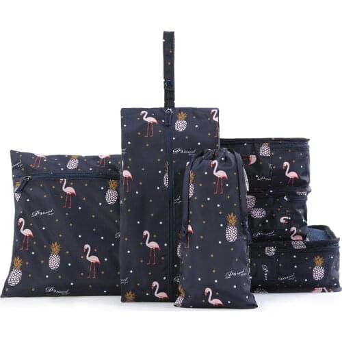 6 piece Travel Packing cubes Compression Waterproof Suitcase Organizer Set Travel Luggage Packing Bags Travel Storage Bags set