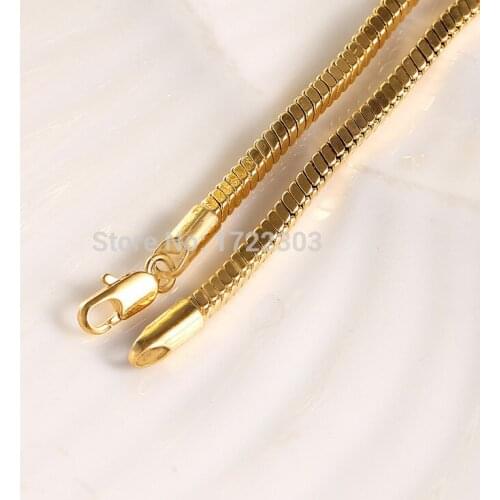 Bangrui Byzantine Box Chain Gold Necklace Mens Boys GoldColor Chain Necklace Personalized Wholesale Jewelry