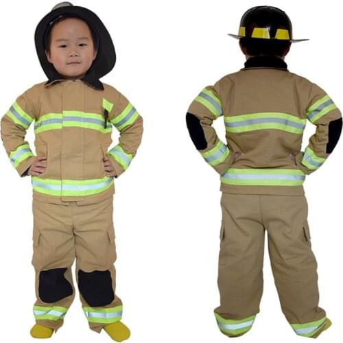 Children Halloween Party Costumes Cotton Linen Fireman Sam Performance Exercise Clothing Set Firefighter Police Uniforms