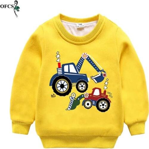Childrens Winter Warm Sweatshirts Girl Kids Full Add Wool Tshirt Cotton Cartoon Pullover Tops For Boys Autumn Clothes 2-9 Years