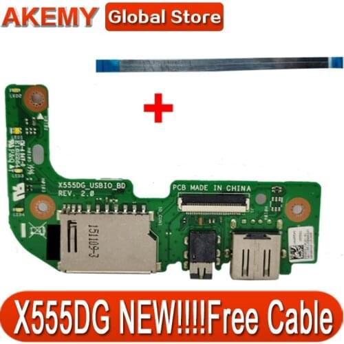 For ASUS X555 X555DG USB IO AUDIO CARD READER BOARD REV:2.0 With Cable MB 100% Tested Fast Ship