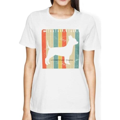 1Tee Womens Loose Fit Chihuahua Dog Breed - Colourful Retro T-Shirt