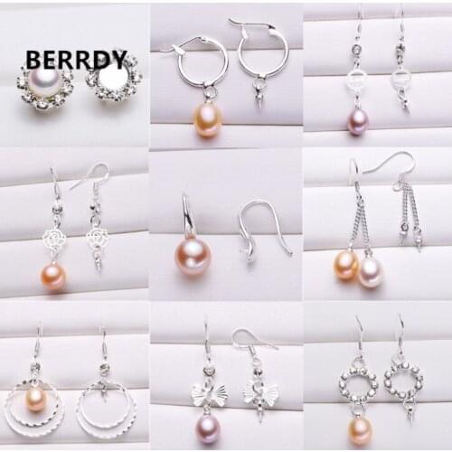 HOT CHEAP Pearl Earrings Mountings, Earrings Findings Settings Jewelry Parts Fittings Drop Earrings Accessories