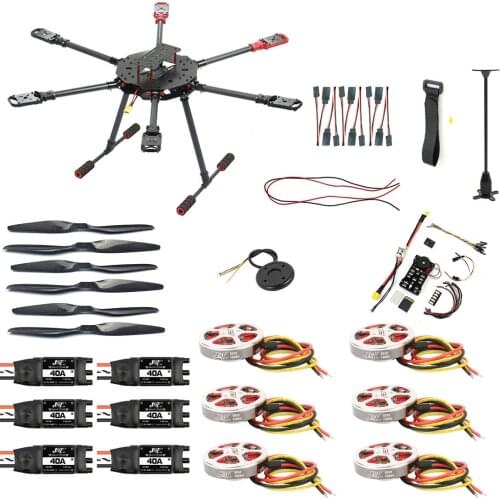 JMT Saker675 675mm Hexacopter Kit 3-4S with GPS7M APM2.8/PIX 2.4.8 Flight Control XRotor 40A Brushless ESC 5010-750KV Motor