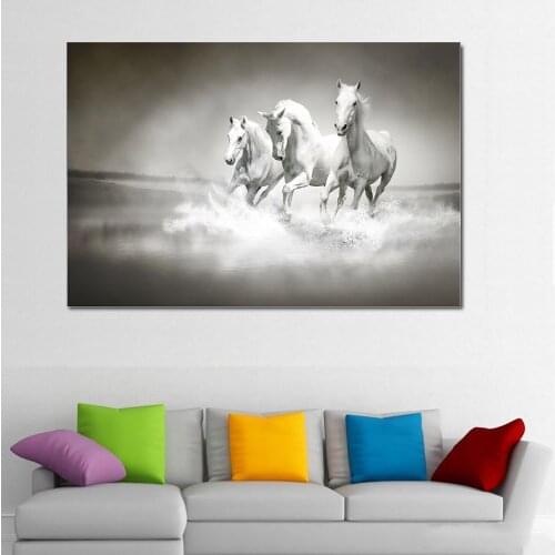Canvas oil painting decorative home living room animal horse picture printing wall art room mural poster