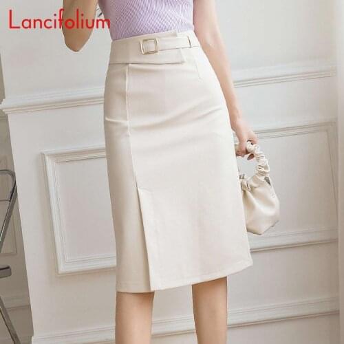 Lancifolium Slit Pencil Skirts
