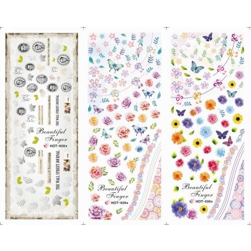 3PCS/LOT NAIL ART TATTOOS STICKER WATER SLIDER DECAL FULL COVER FLOWER BUTTERFLY WILLOW BRANCH ACTRESS STRAMONIUM HOT28-30