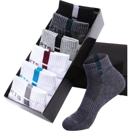 6 Pairs Mens Ankle Socks Cotton Deodorant Spring Summer Sports Thin Mesh Breathable Sock Mens Running Basketball Tennis Sox New