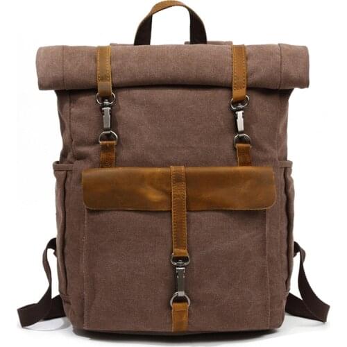 2020 New mens Canvas Backpack double shoulder bag womens leisure backpack