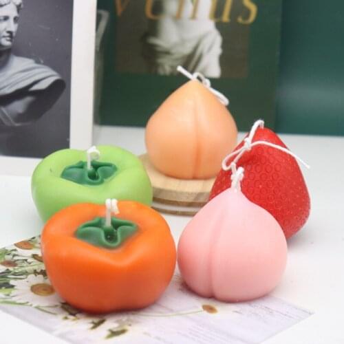Orange Strawberry Candle Silicone Mold DIY Vegetable Fruit Fondant Cake Mold Handmade Aromatherapy Candle Making Resin Crafts
