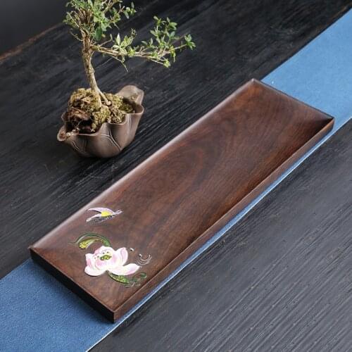 Trays Tea Ebony Chinese Style The Carving And Painting Technology Of Whole Solid Wood Tea Plate Wooden Tray Tea Ceremony