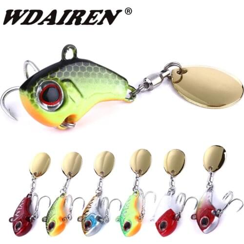 1Pcs Metal Vibration VIB With Spinner Spoon Fishing Lure 9g 16g 21g Winter Ice Hard Lures Carp Pike Bass Wobblers Crankbaits