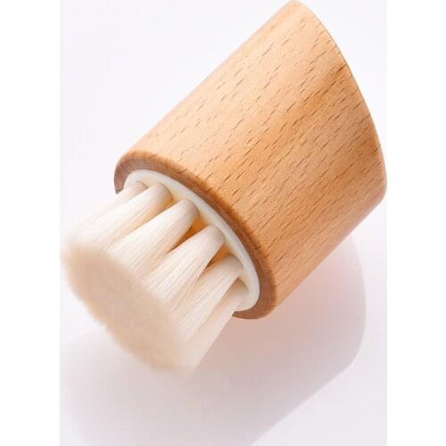 1PC Face Cleansing Brush Soft Natural Beech Wood Facial Cleansing Massage Portable Wash Deep Clean Face Beauty Skin Care Brush