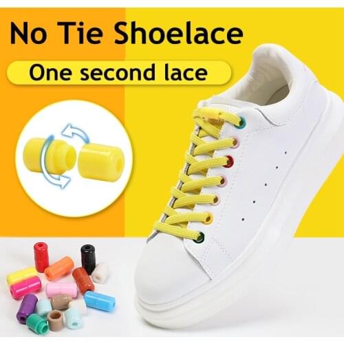 1Pair No tie Shoelaces Flats Elastic Shoe Laces For Kids and Adult Sneakers Shoelace Quick Lazy Laces 24 Color Shoestrings