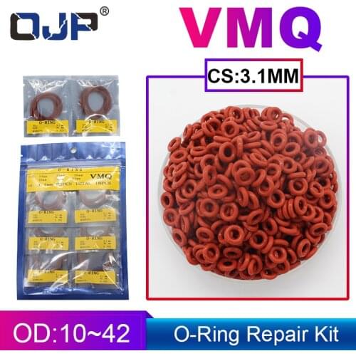 Silicone Rubber O-ring Red Silicone/VMQ thickness CS3.1mm O ring Seal Ring Gasket Washer multiple size repair kit combination