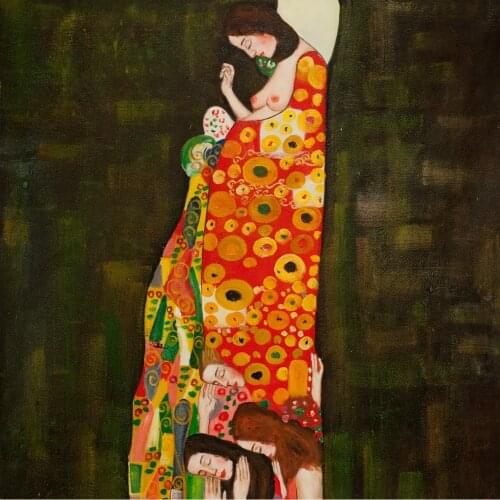 Modern Abstract Oil Painting Handmade 100% - Hope II by Gustav Klimt Painting Sexy Woman Decorative Pictures