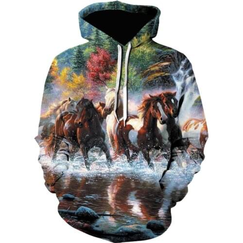 Funny animal Horses Creative brand 3D printing Hoodies Sweatshirts Men/Women Casual Long Sleeve Hoodie Horse 2021 new Pullovers