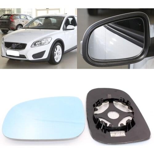 For Volvo C30 S40 S90 Car Side View Door Wide-angle Rearview Mirror Blue Glass With Base Heated 2pcs