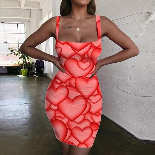 Giyu Brand Love Dresses Women Pink Bodycon Dress Creativity Halter Sleeveless Harajuku Sundress Womens Clothing Party Short