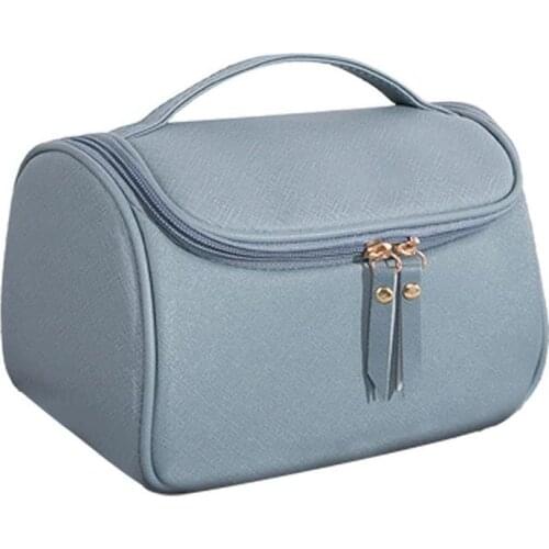 1 Pc Large Women Cosmetic Bag PU Leather Waterproof Zipper Make Up Bag Multifunction Storage Pouch Zipper Organizer Toiletry Bag