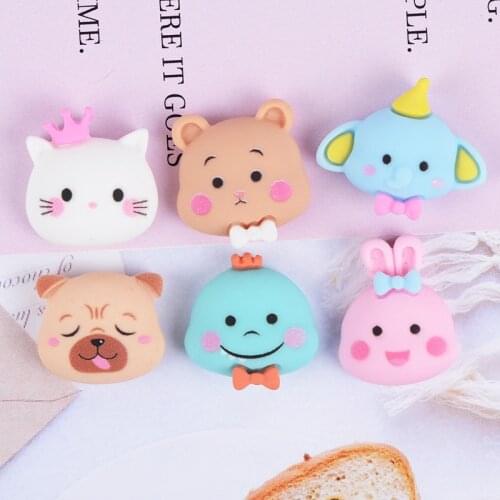 10/20pcs Lovely Resin Colorful Animal Flat Back Resin Cabochon Hair Embellishments Ornament Applique DIY Wedding Scrapbook Craft