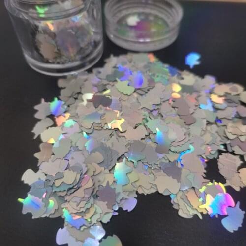 10g/Jar Unicorn Laser Holo Nail Glitter Sequins Chameleon 3D 8mm Chunky Sequins Manicure DIY Flakes Decorations #1Botter