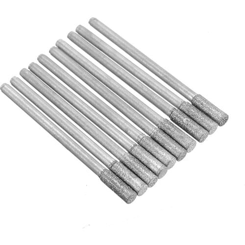 10pcs 0.4mm-3mm Diamond Coated Drill Bit Glass Jar Tile Ceramic Hole Drill Bits Jewellery Diamond Drilling Tool 2.35'Shank