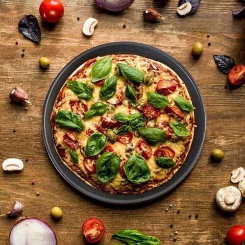 13 Inch Pizza Pan Deep Dish Hard Coating Microwave Crispers Commercial Grade Kitchen Baking Tray Round Cake Baking Pans
