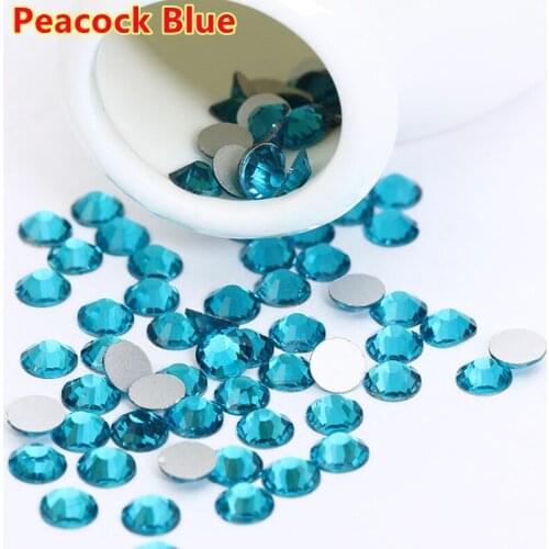 Free Shipping ss3 1440pcs Peacock Blue Japanese Rhinestone diamantes para unas nailcharms Stone Crystal for Nail Art nagelsteine