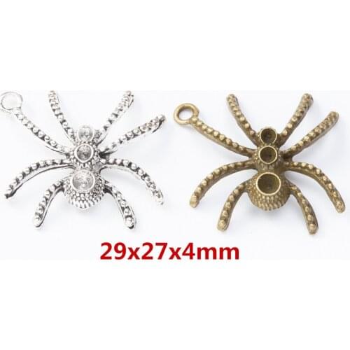 15 pieces of retro metal zinc alloy spider Pendant for DIY handmade jewelry necklace making 8208