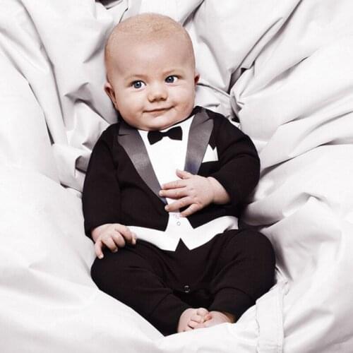 2020 Newborn Clothing gentry Suit Set Lead Knot Jumpsuit Baby Boy Warm Jumpsuit Clothes 3-24 Months