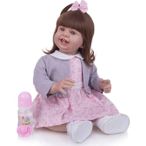 27 inch huge Reborn Baby Doll Cloth Body Stuffed Lifelike Babies Alive girl toddler doll toys Birthday Present
