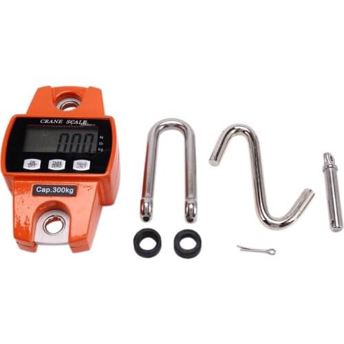 300Kg Mini Crane Scale Portable Lcd Digital Electronic Stainless Steel Hook Hanging Weight Crane Scales Weighing Balance
