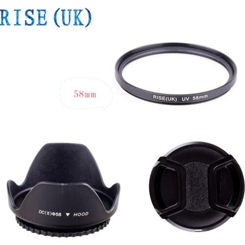 3in1 1 set 58mm UV +lens hood +lens cap for Sony FDR-AXP55 FDR-AX40 FDR-AX53 FDR-AX55 AX40 AX53 AX55 AXP55