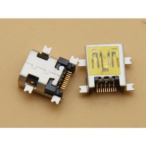 500pcs/lot Mini 10Pin USB Female Connector v3 port charging power socket plug for mobile mp3 mp4 tablet etc