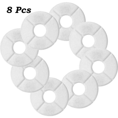 8 PCS Activated Carbon Filter Element Cotton Cat Water Fountain Feeder Replacement Round Drinking Filter Core Pet Accessories