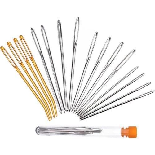 9/20 PCS Large Eye Blunt Sewing Needle Cross Stitch Knitting Needle Handmade Leather Embroidery Thread Needle Sewing Accessories