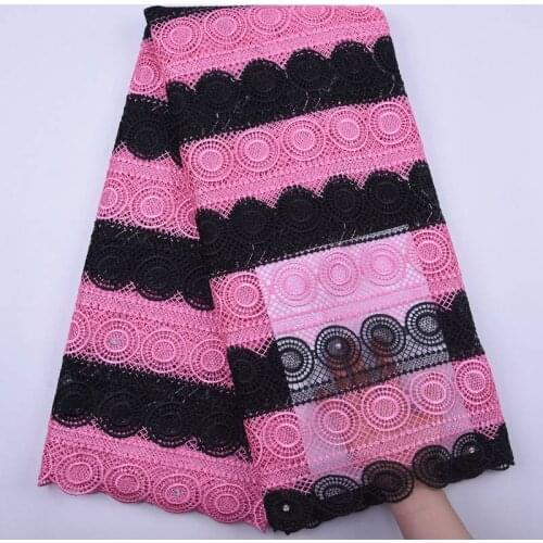 African Guipure Cord Lace Fabric With Stones Embroidery Nigerian Dry Lace Fabrics 2020 High Quality Lace For Wedding Dress S1847