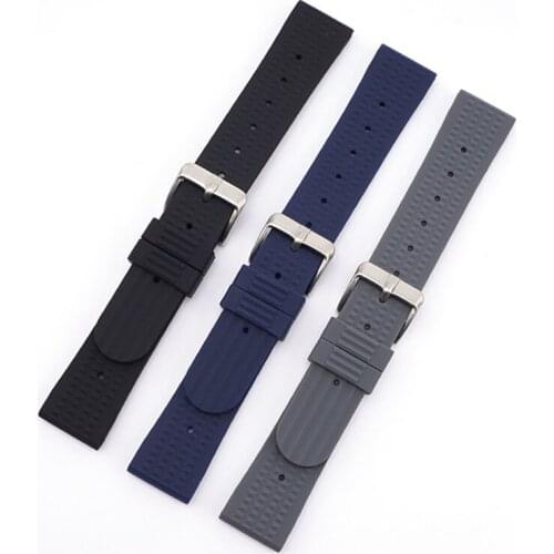 For Sharkey MM300 SBDX001/012/01 6105 SOFT Rubber Waffle Watch Band 20MM 22MM DIY Replace